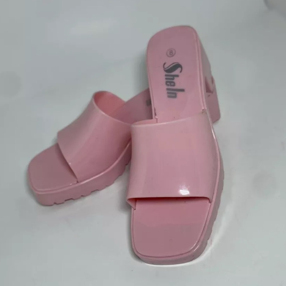 SheIn Women's Pink Slide Sandals